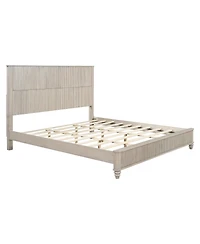 Streamdale Furniture Solid Wood King Platform Bed Frame with Tall Headboard No Box Spring Needed