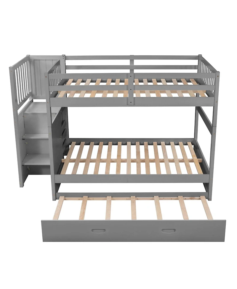 Streamdale Furniture Full over Full Bunk Bed with Twin Size Trundle