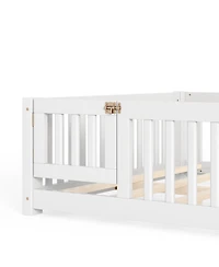 Streamdale Furniture Bed Floor Bed with Safety Guardrails and Door for Kids