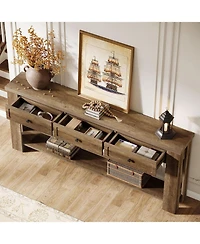 Tribesigns 70.9'' Long Console Table with 3 Drawers, Farmhouse Entryway Table with Storage, Rectangular Narrow Sofa Table Behind the Couch