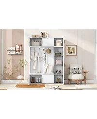 Streamdale Furniture 4-in-1 American Style Hall Tree with Padded Bench and Storage