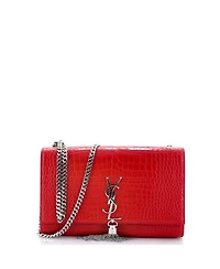 Pre-Owned Saint Laurent Medium Classic Monogram Tassel Crossbody Bag Embossed Leather