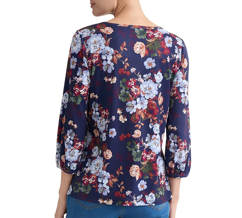 Jones New York Women's Floral Print Box Top