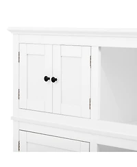 Streamdale Furniture 3-in-1 Hall Tree with Overhead Storage Bench and Entryway Organizer