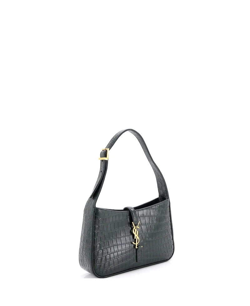 Pre-Owned Saint Laurent Small Le 5 a 7 Hobo Embossed Leather