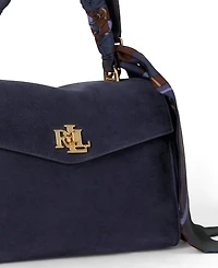 Lauren Ralph Lauren Farrah Scarf Trim Small Soft Satchel Handbag