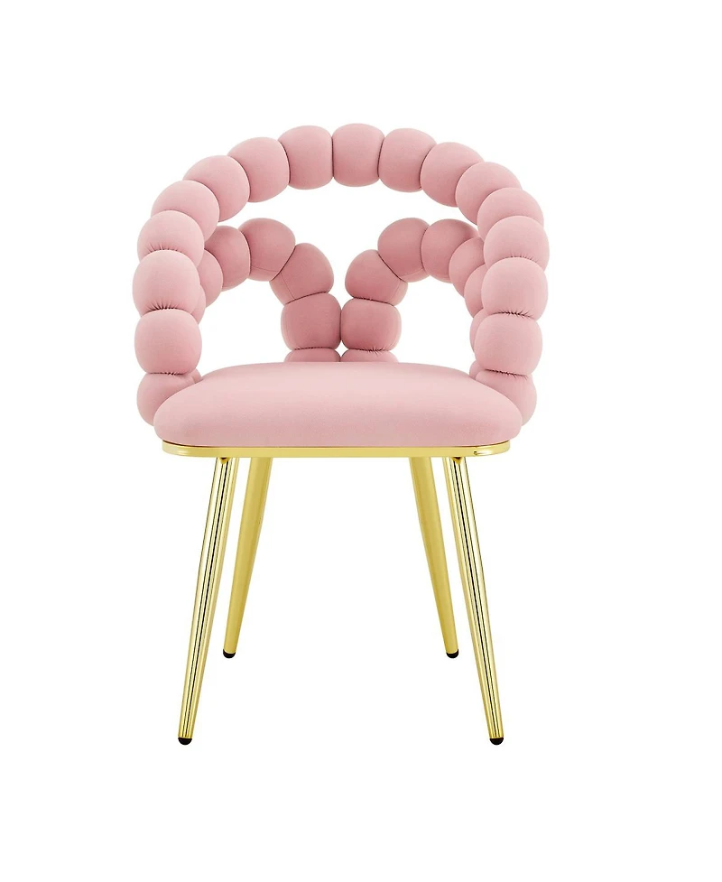 Streamdale Furniture Modern Velvet Bubble Back Dining Chairs with Legs (Set of 2