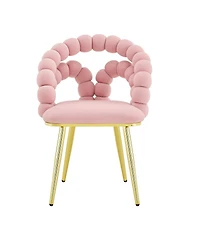 Streamdale Furniture Modern Velvet Bubble Back Dining Chairs with Legs (Set of 2