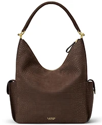 Lauren Ralph Lauren Blaike Croc-Embossed Medium Shoulder Handbag