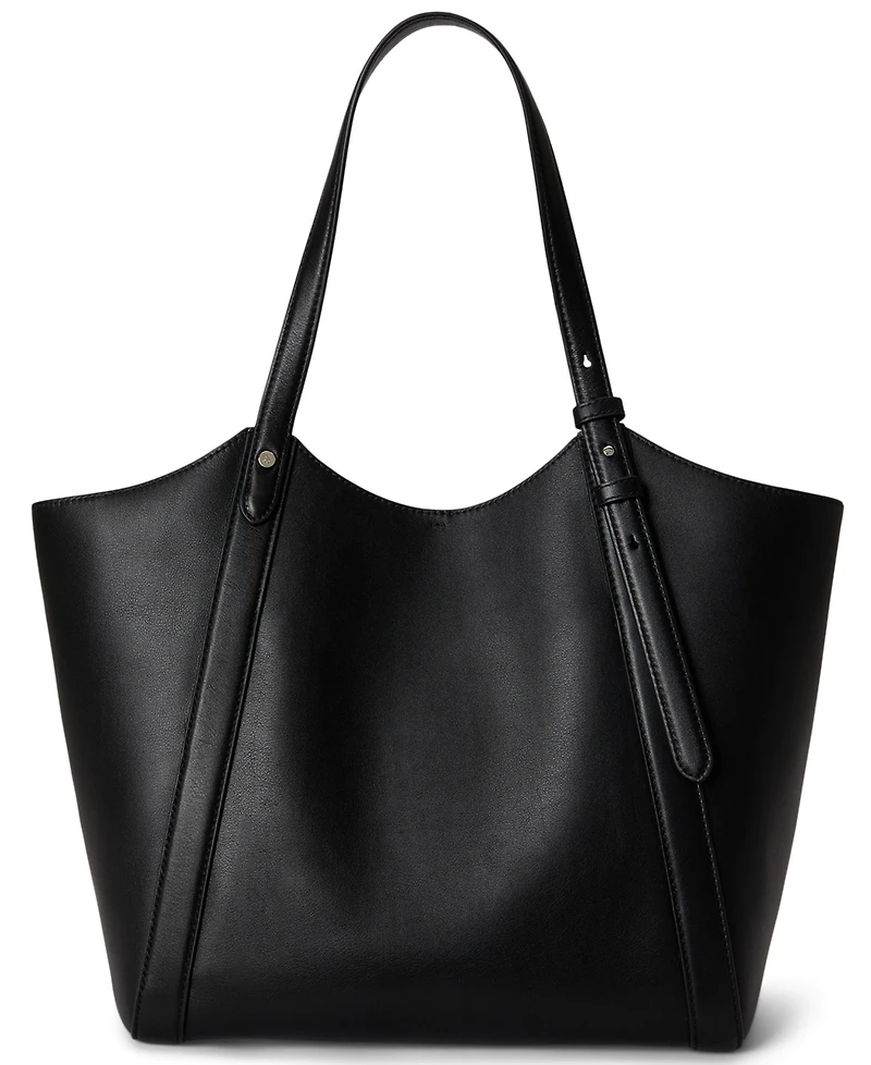 Lauren Ralph Tasha Extra-Large Leather Tote Handbag
