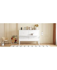 Streamdale Furniture Queen Size Murphy Bed with Usb Port and Removable Shelves