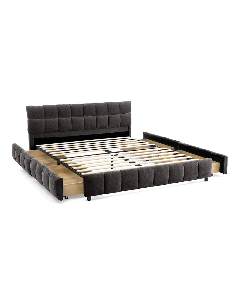Streamdale Furniture Upholstered Storage Bed with Headboard