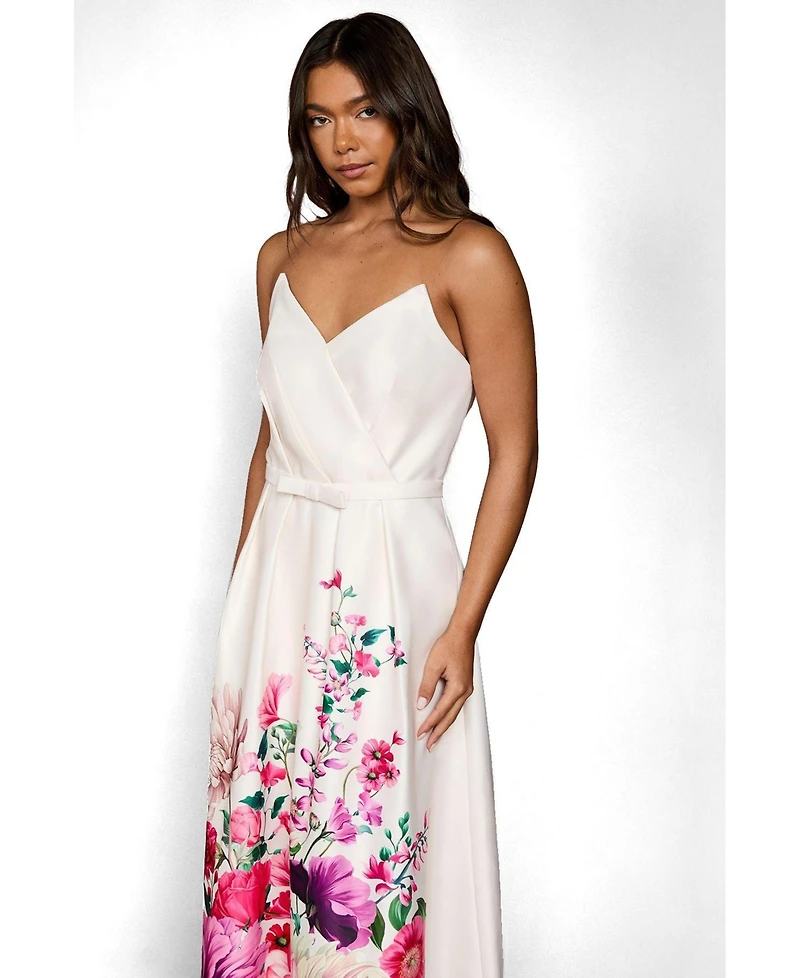 Coast Women's Wired Bandeau Border Print Maxi Dress