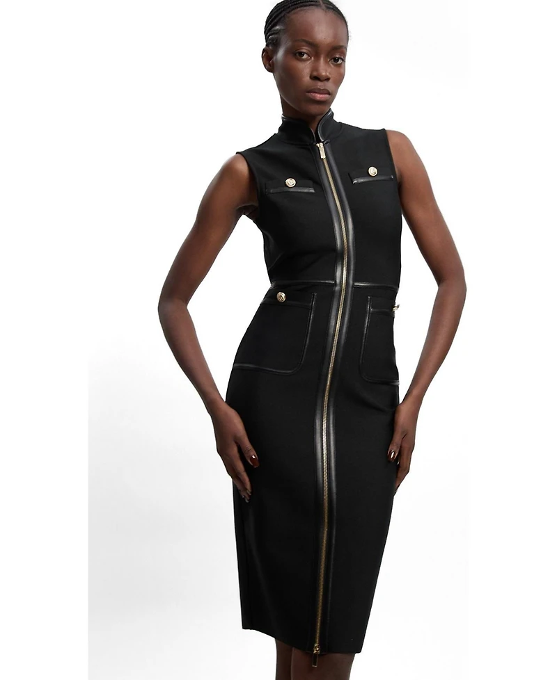 Karen Millen Women's Military Bandage Midi Dress