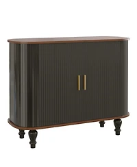 Streamdale Furniture 39'' Fluted Mid-Century Modern Bar Cabinet with Wine Storage and Drawer