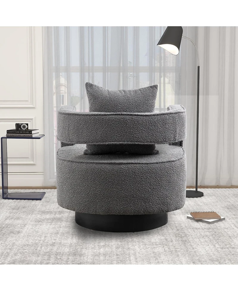 Streamdale Furniture Modern Swivel Accent Chair with Base