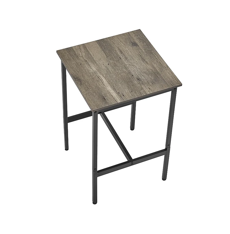 Sugift Bar Table Metal Frame High Top Pub Table with Wooden Top