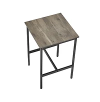 Sugift Bar Table Metal Frame High Top Pub Table with Wooden Top