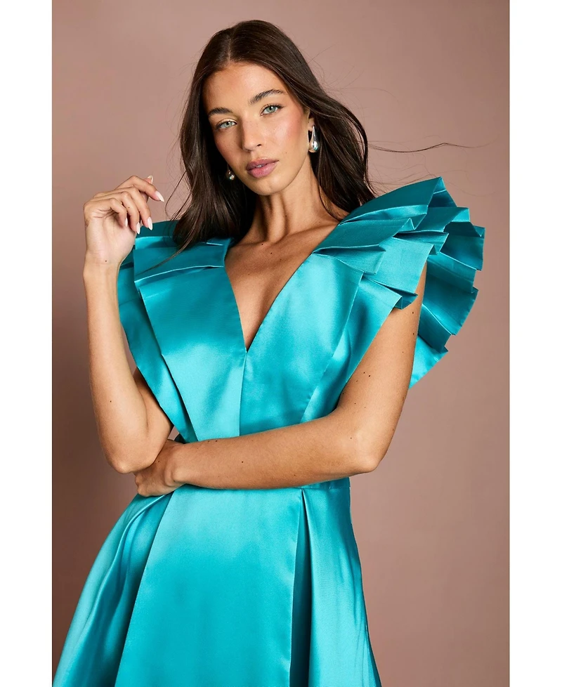 Coast Women's V-Neck High Low Midi Dress
