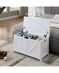 Streamdale Furniture Retro Storage Bench and Toy Box Organizer with 2 Hinges
