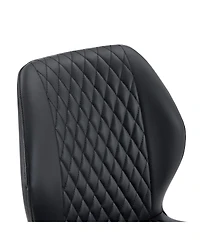 Streamdale Furniture Set of 4 Modern Diamond-Quilted Pu Dining Chairs with Metal Legs