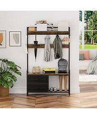 Streamdale Furniture 33.1'' 5-in-1 Hall Tree with Shoe Storage Bench and 23 Hooks