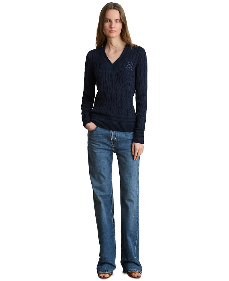 Lauren Ralph Petite Shimmer Cotton-Blend Cricket Sweater