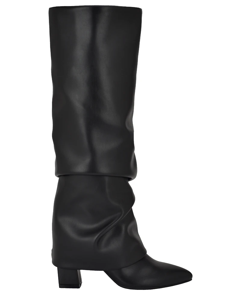 Guess Women's Geima Tall Wide Calf Slouchy Foldover Block Heel Boots