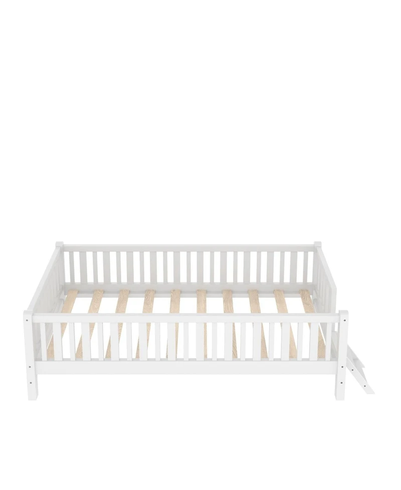 Streamdale Furniture Wood Twin Size Platform Bed with Guardrail