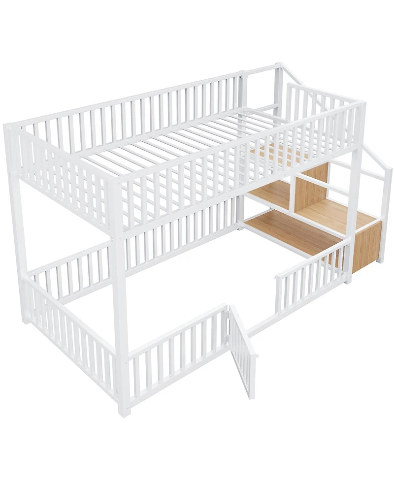 Streamdale Furniture Twin size bunk bed with storage ladder