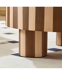 Streamdale Furniture Round Wood Coffee Table Natural Finish For Living Room