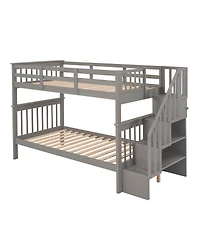 Streamdale Furniture Twin-Over-Twin Stairway Bunk Bed with Storage
