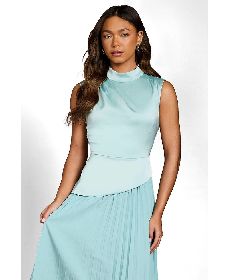 Coast Women's High Neck Pleated Midi Dress