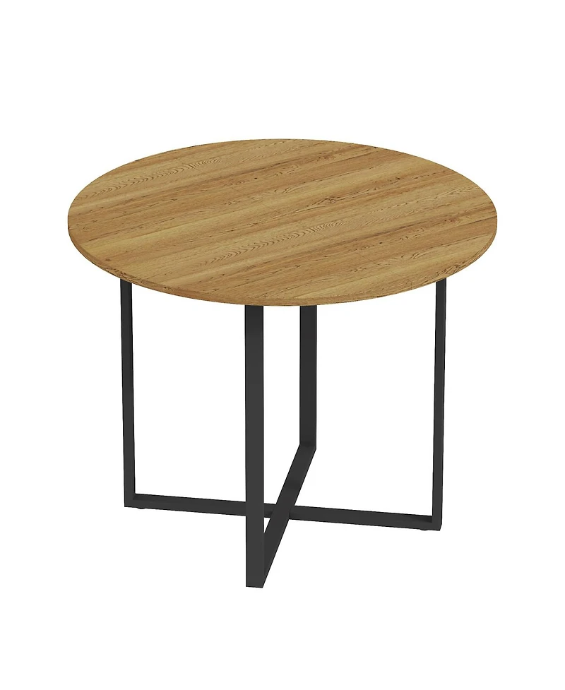 Streamdale Furniture 5-Piece Round Dining Table Set with Pu Leather Chairs
