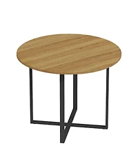 Streamdale Furniture 5-Piece Round Dining Table Set with Pu Leather Chairs