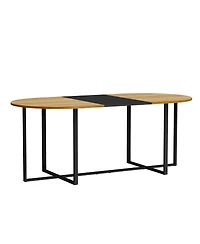 Streamdale Furniture 9-Piece Oval Dining Table Set with 8 Pu Leather Chairs