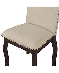 Streamdale Furniture Set of 2 Upholstered Wood Dining Chairs with Nailhead Trim