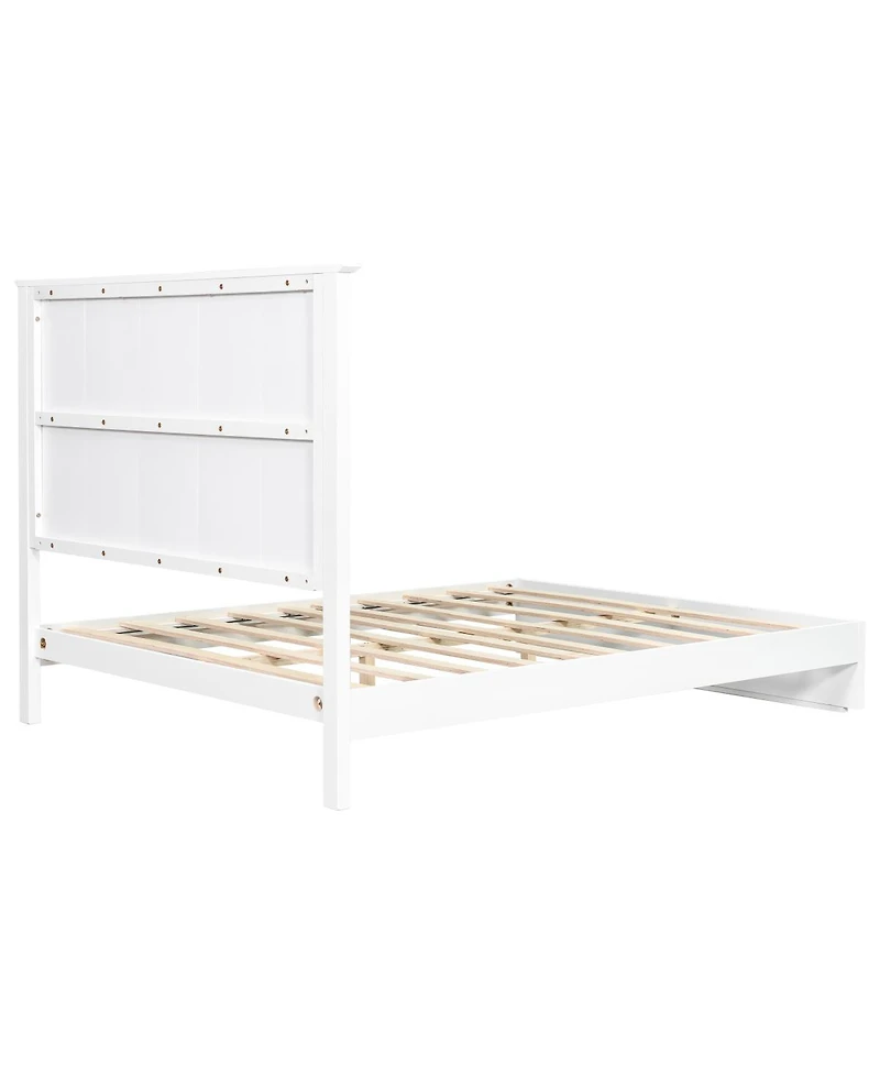 Streamdale Furniture Stylish Queen Size Solid Wood Bed Frame 600lbs Capacity