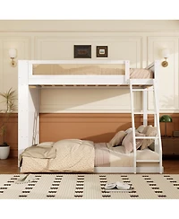 Streamdale Furniture Twin over Full Bunk Bed with Shelf and Led