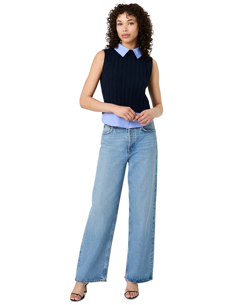 French Connection Women's Sleeveless Collared Keyhole Top