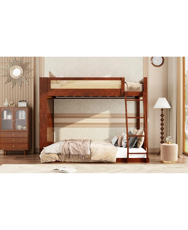 Streamdale Furniture over Full Bunk Bed with Shelf and Led Espresso
