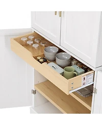 Streamdale Furniture 78.2'' Farmhouse Kitchen Pantry Cabinet with Adjustable Shelves and Wine Rack