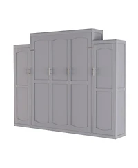 Streamdale Furniture Queen Size Murphy Bed with Wardrobes and Storage Shelves