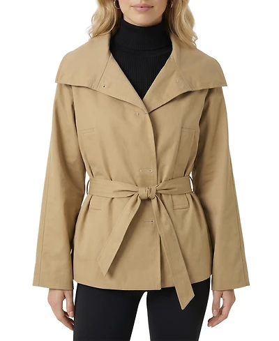 Modenaire Women's Belted Wrap Wide-Lapel Jacket