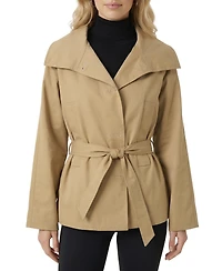 Modenaire Women's Belted Wrap Wide-Lapel Jacket