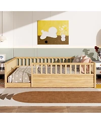 Streamdale Furniture Montessori Floor Bed with Safety Guardrails