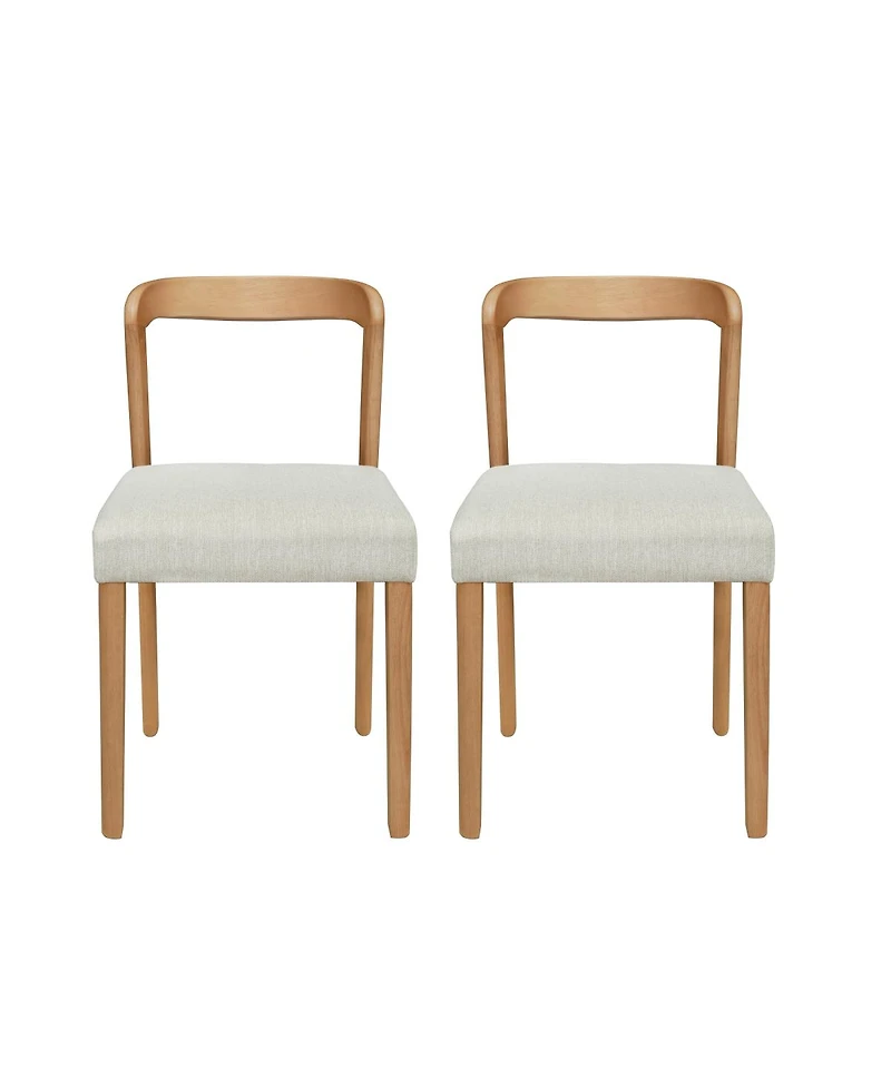 Streamdale Furniture Modern Upholstered Oak Dining Chairs - Set of 2