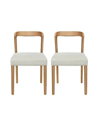 Streamdale Furniture Modern Upholstered Oak Dining Chairs - Set of 2