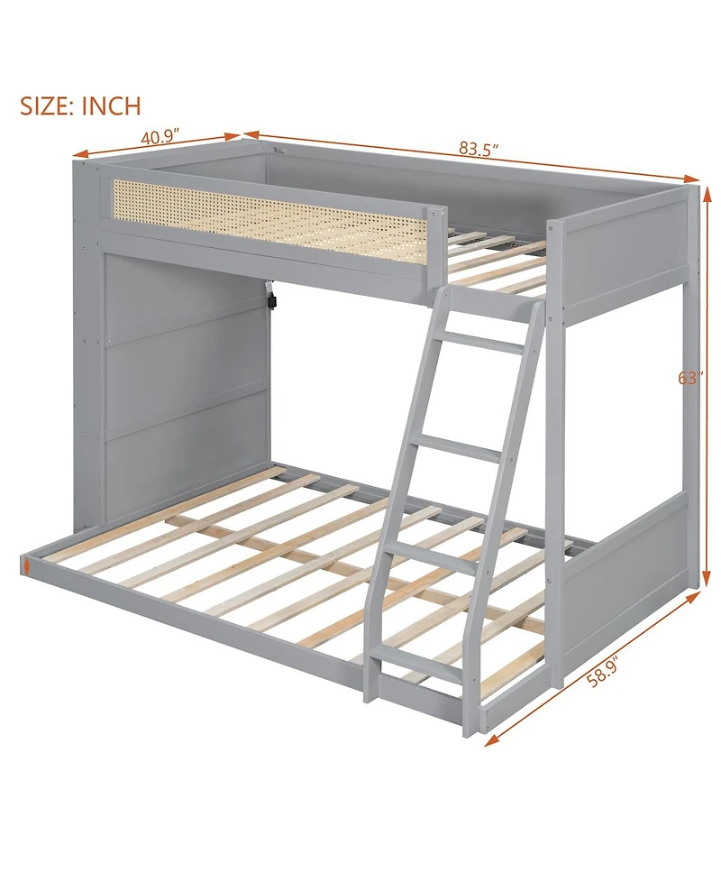 Streamdale Bunk Bed with Shelf and Led