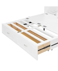 Streamdale Furniture Queen Murphy Bed with Drawer Usb Ports and Sockets